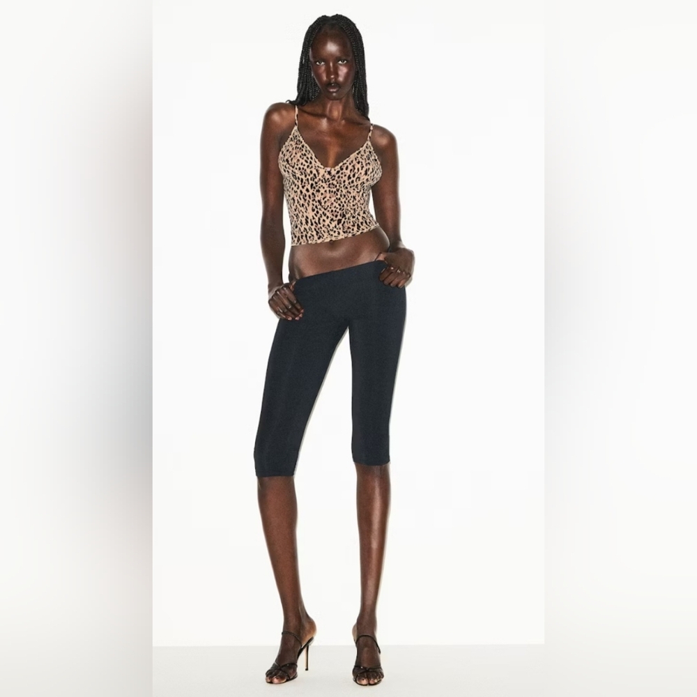 SKIMS Fits Everybody Picot CAMI & SHORTS "SET" !!! In Sienna Jaguar Print - Picture 3 of 11